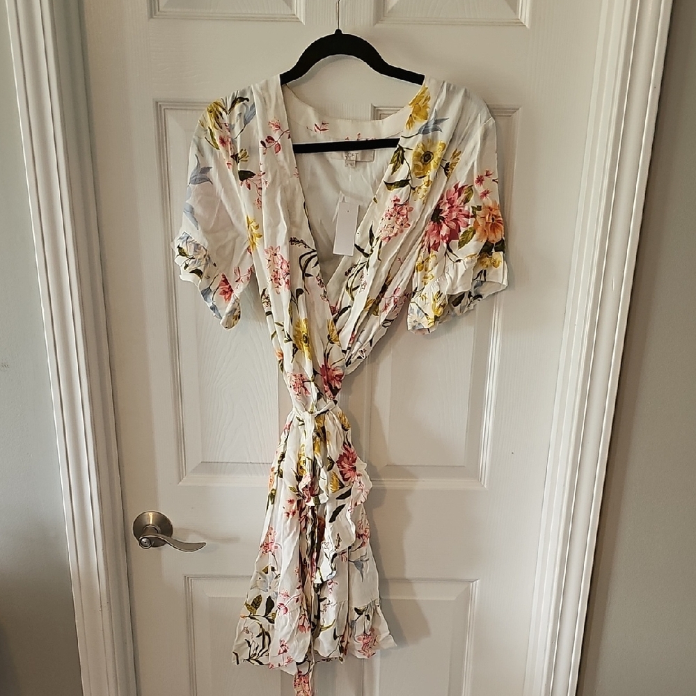 LOFT Floral Print Mini Dress